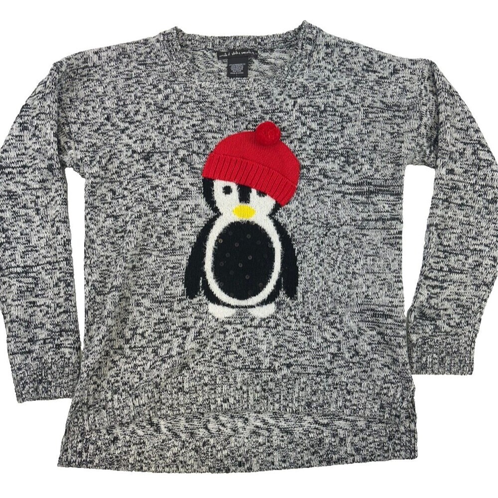 United States Sweaters Penguin Hat Holiday Christmas Sweater Black Womens Large